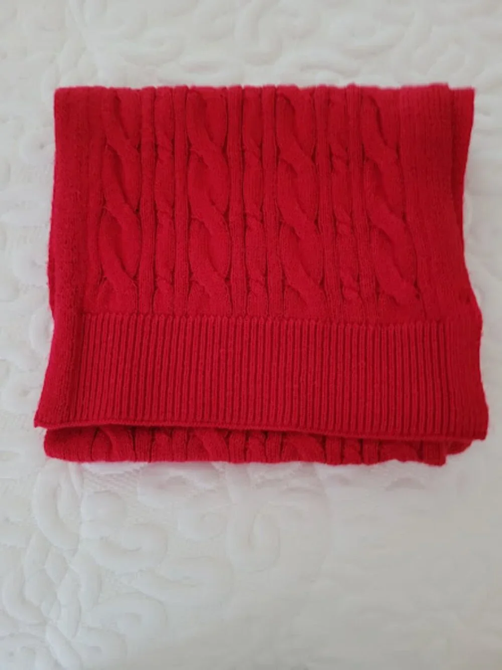 Talbots Red Knit Scarf